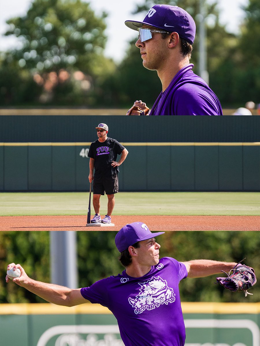 TCU_Baseball's tweet photo. first day of fall practice in #FrogballUSA 🤠

#GoFrogs https://t.co/9bQCsJpL6k