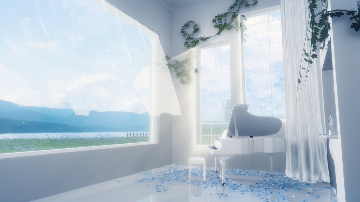 Charonron0's tweet photo. ✮*｡ﾟWorld：White Reverie
広大な自然に囲まれた白と水色を基調にしたお家。
こんなお家に住みたすぎる...理想の場所だったのでホームワールドに設定してます！ https://t.co/oYTNTuNfju