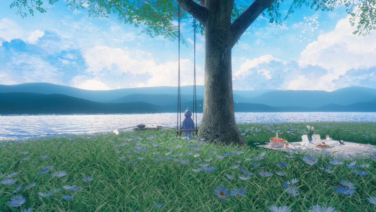 Charonron0's tweet photo. ✮*｡ﾟWorld：White Reverie
広大な自然に囲まれた白と水色を基調にしたお家。
こんなお家に住みたすぎる...理想の場所だったのでホームワールドに設定してます！ https://t.co/oYTNTuNfju