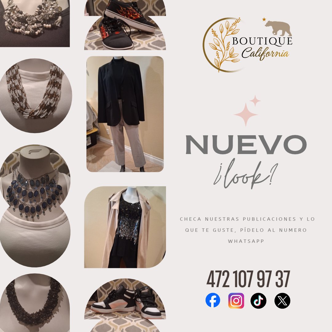 boutique_cal's tweet photo. ¿Éstas en busca de nuevo look?

#Boutique #california tiene desde el #accesorio  hasta el #Calzado ...

#blusas #pantalones #chamarras #vestidos #collares #lentes #medias y más https://t.co/oI5OwOBseY