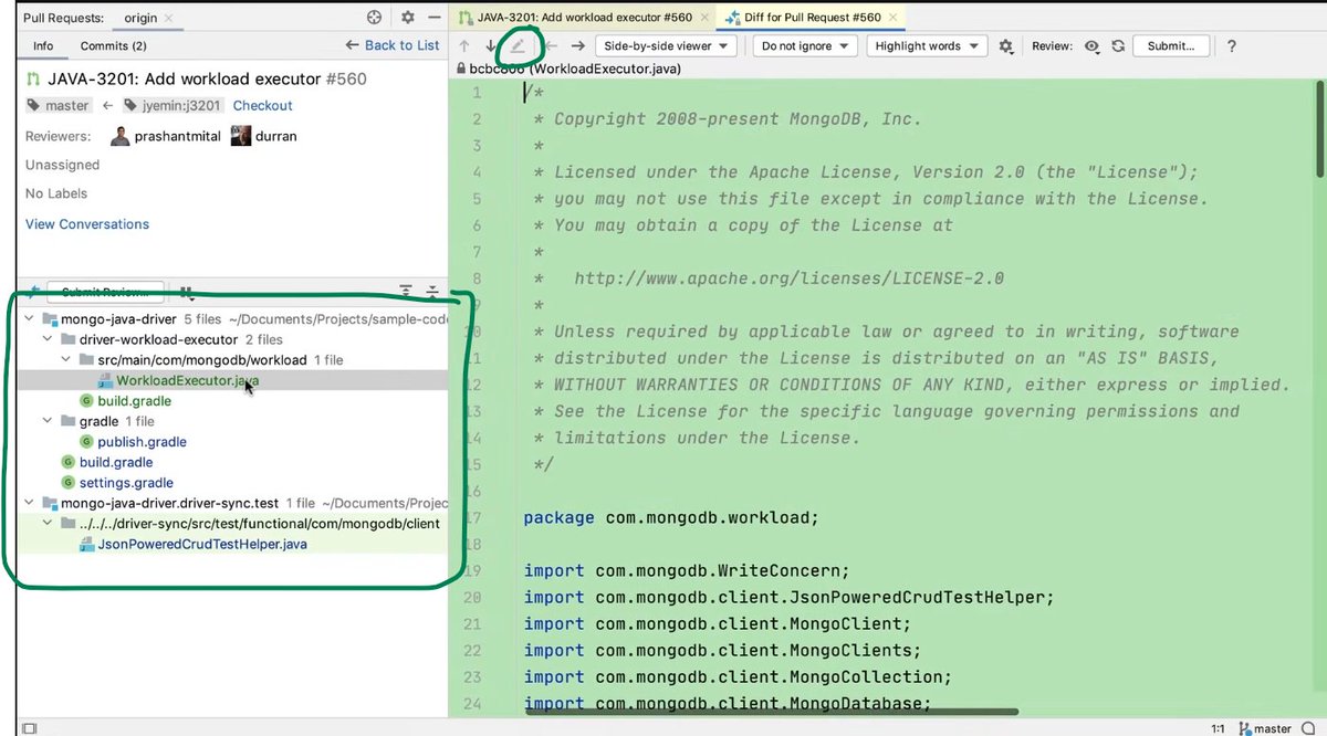 hossameldeenfci's tweet photo. ا #reviewing_code #jetbrains
وأنا بـreview a PR بحب أ-reviewـه من خلال الـIDE، زي في @jetbrains مثلاً.
ده بيخليني أقدر أشوف كل الملفات اللي في الـbranch لما أدوس على الـedit icon، بدل ماشوف الملفات اللي في الـdiff بس. (بفرض إني عامل checkout للـbranch)
حاجة كمان. (يتبع) https://t.co/UpP0UHcxNE