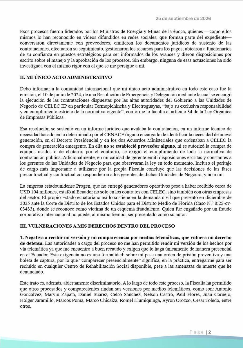 Danielsalcan_'s tweet photo. OTRO ESCÁNDALO AL GOBIERNO. Fabián Calero vuelve a romper el silencio y envía un comunicado a la ONU, donde denuncia que la Fiscalía está haciendo todo para impedir que diga todo lo que sabe del caso PROGEN ¿Qué es lo que Fiscalía y el Gobierno tienen tanto miedo que Calero diga? https://t.co/vEytwNSkSc