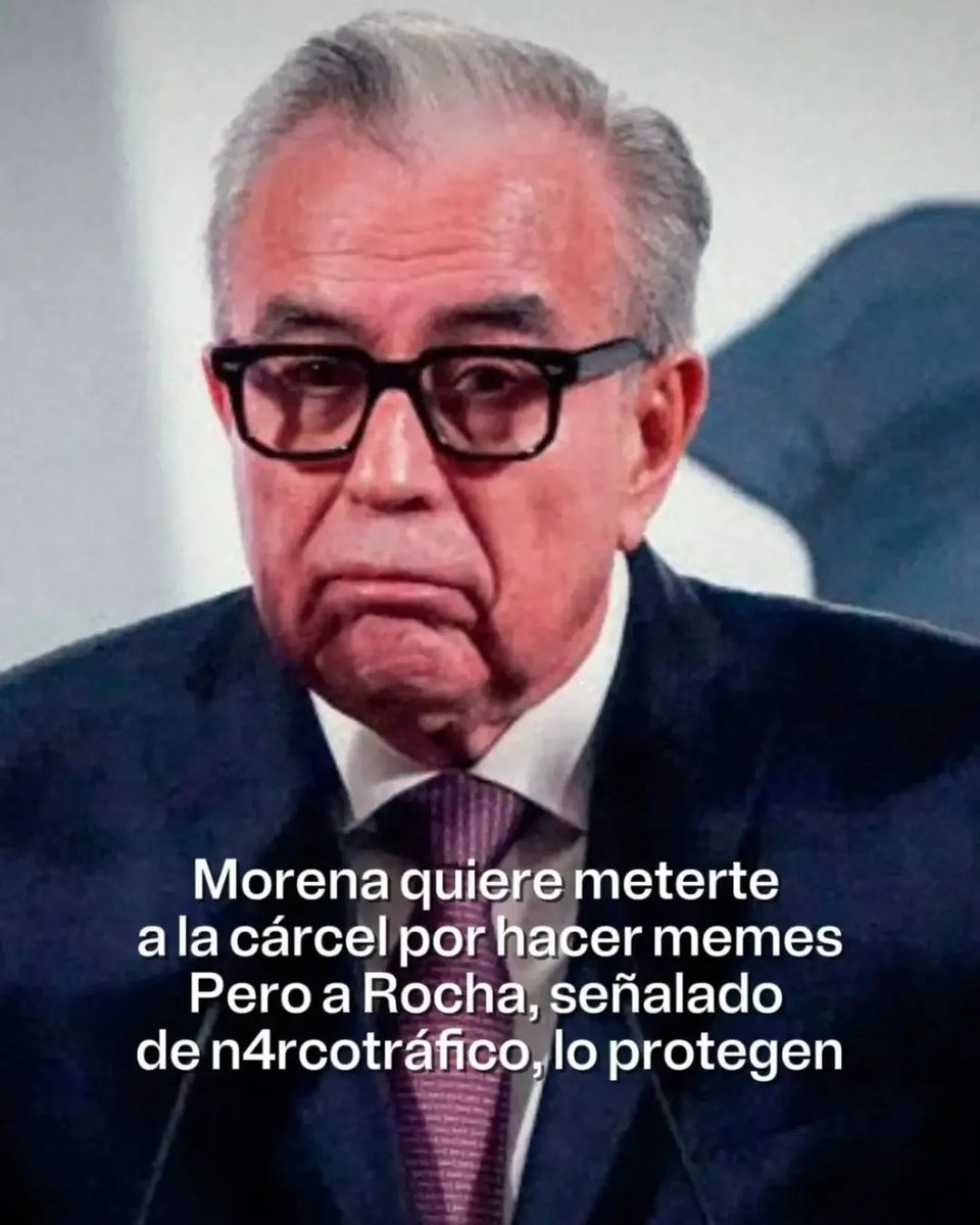 PorMiMexico71's tweet photo. Que alguien nos explique.

Si haces un meme sobre algún político corrupto, podrán meterte a la cárcel hasta por 7 años; mientras los narco políticos de MORENA, son protegidos por la narco presidente Claudia Sheinbaum. https://t.co/WgTLGuY3hW