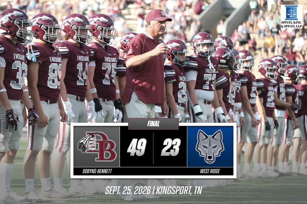 KCS__Athletics's tweet photo. FINAL | Tribe Football

That'll do it from J. Fred. We are on the road next week at Jeff County. #RollTribe https://t.co/us0TguInmq