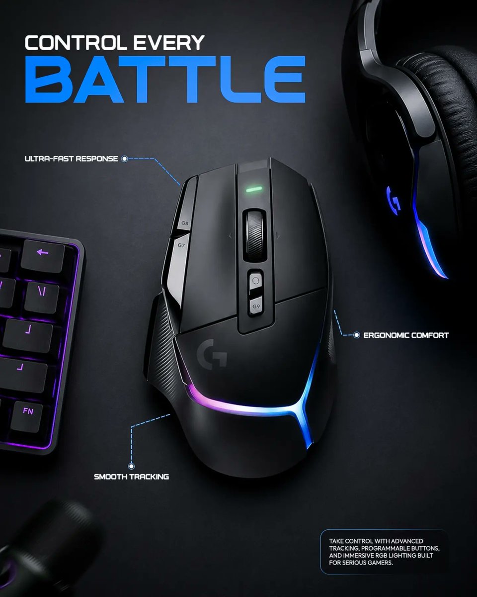 sofiaramirez8e5's tweet photo. Clean callouts, bold typography, and dramatic lighting create a premium, performance-driven feel. I design ads like this for gaming and tech brands. Need a designer for your next product campaign? Message me. https://t.co/p5l9zrK4BG