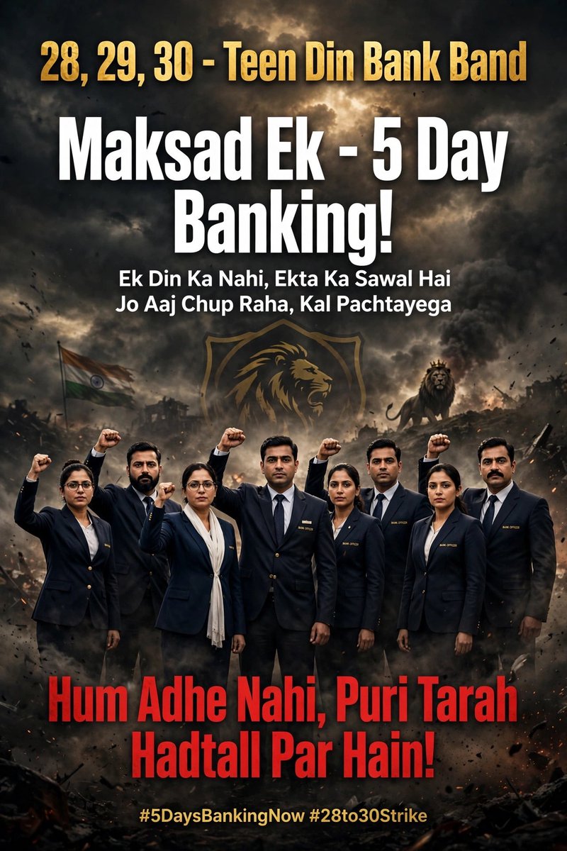 govt_banker's tweet photo. For the first time, witnessing a strike called by top Union Leaders but Led by Ordinary Members.

Attempt by DFS to divide bankers over PLI, coupled with social media posts to defame Bankers, have angered the workforce on a large scale.

It's becoming movement driven Strike. https://t.co/sdQP4SITQG
