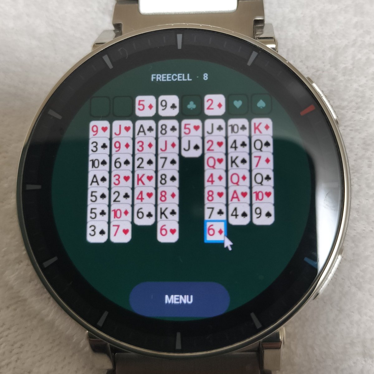 DropMikka's tweet photo. Amazfitスマートウォッチ用のフリーセル作成中。小さくてもわりと遊べる。 https://t.co/DlhTncBmmO