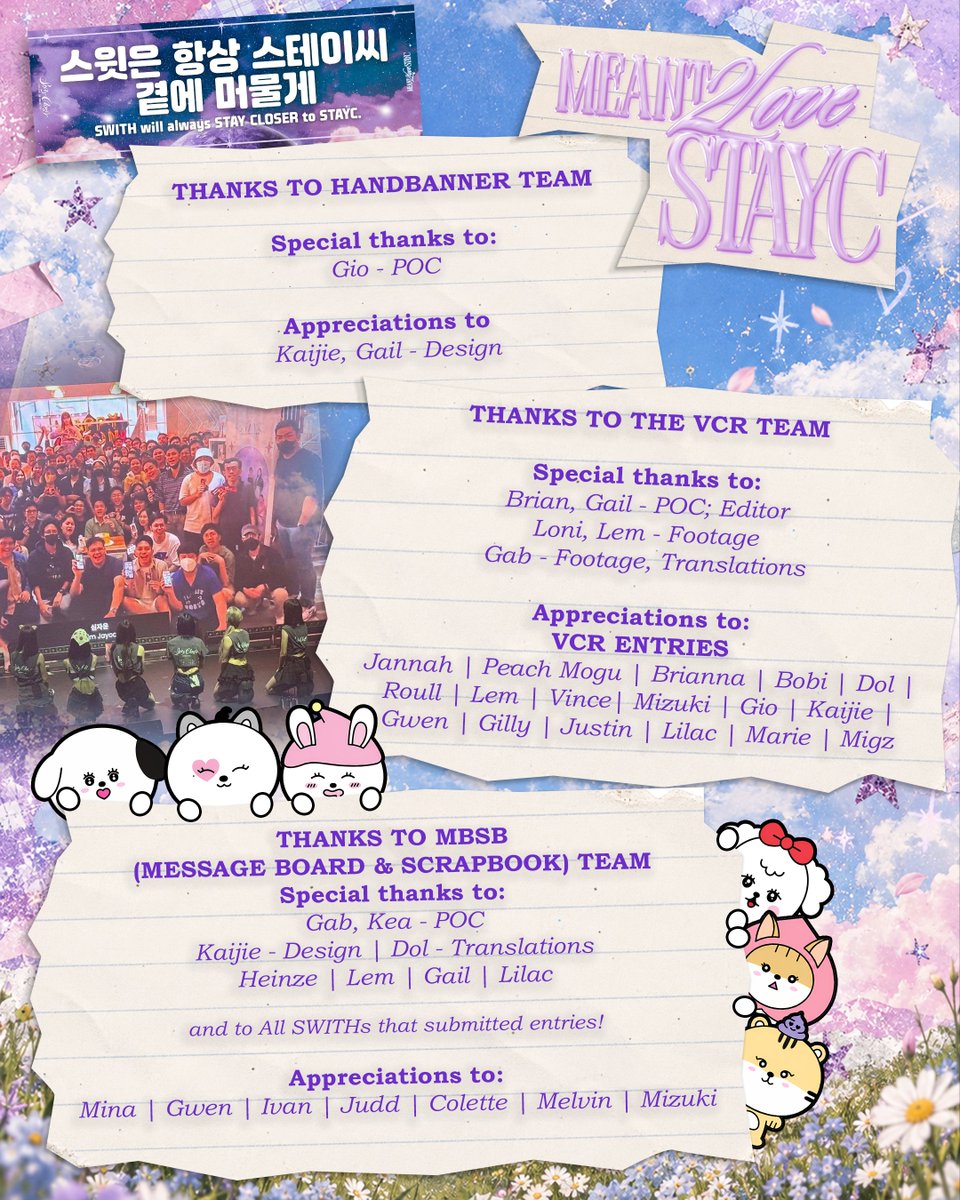 Meant2LoveSTAYC's tweet photo. Congrats to all Filo-SWITHs for a successful concert 🥳!

We were all able to show that our love for @STAYC_official will never waver 

We, the Meant2LoveSTAYC team, thank all of you, for loving our "Stars To A Young Culture” 💖

#STAY_CLOSER #STAY_CLOSER_MANILA #MEANT2LOVESTAYC https://t.co/RomoEWnyZC