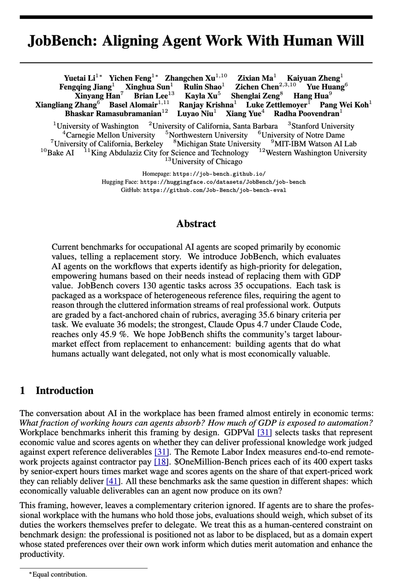 bake_ai_hq's tweet photo. Bake AI new environments & benchmarks papers accepted at #NeurIPS2026! 🍞
📖 NARRA-Gym for Evaluating Interactive Narrative Agents
💼 JobBench: Aligning Agent Work With Human Will

Congratulations to all the authors! A huge thank you to our team and collaborators for your hard work and dedication 🎉 See you at NeurIPS in December!
（and JobBench is already widely used by frontier labs 🥐