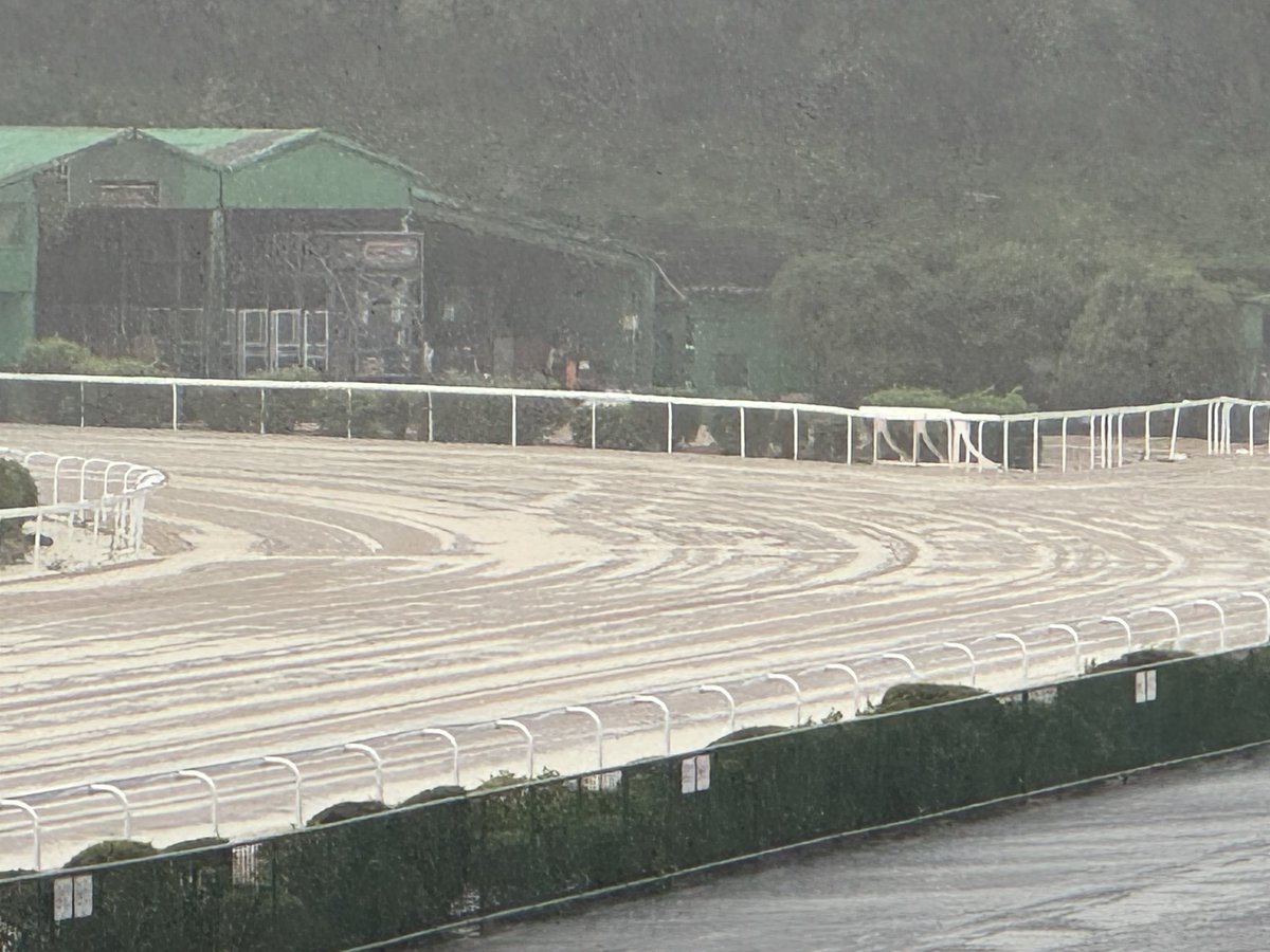 sagaimamura's tweet photo. 現在も結構☔️が降っている佐賀競馬場。

馬場も「不良」の発表で、水が浮く状況です。
メインは第３Ｒ「佐賀オータムダッシュ」900m戦🐎‼️

MCは #井上瑠香さん、
解説は今村です。

#さがけいば #サガデーナイト競馬
#UMATENA
#うまかつアプリ https://t.co/dnIGnGwDTL