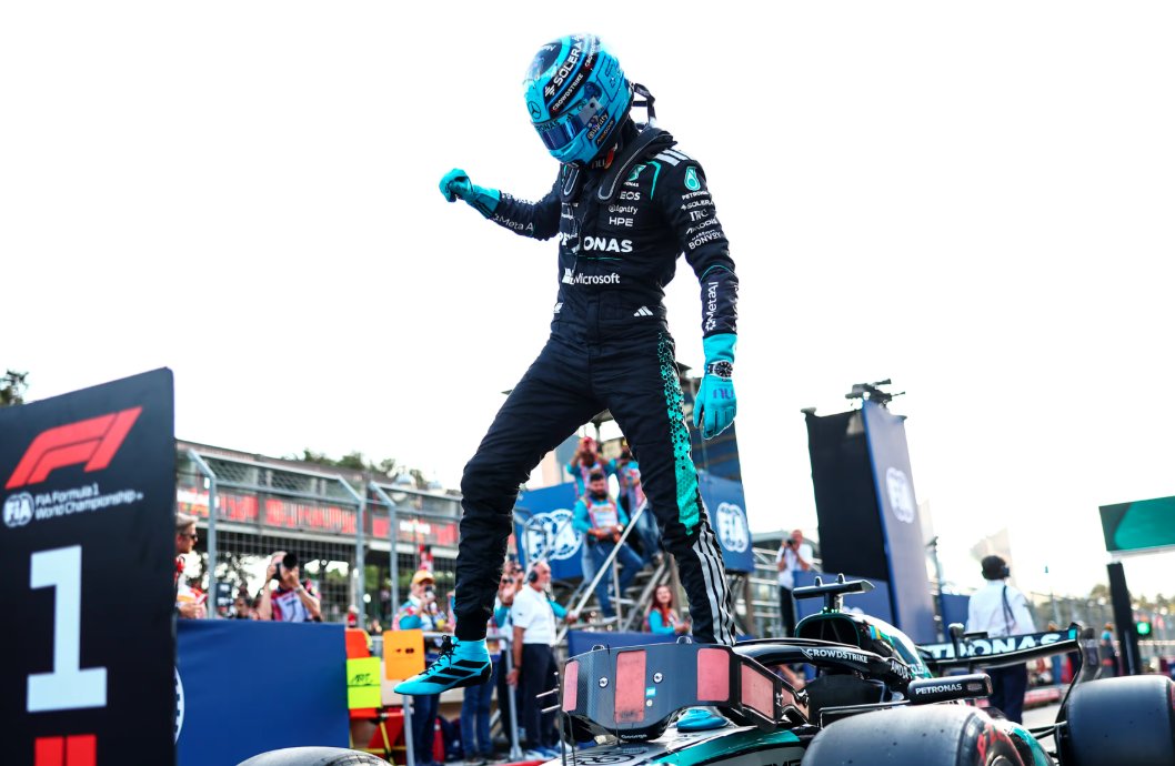 geepis's tweet photo. Formula 1 hits the streets of Baku today. George Russell starts the 2026 Azerbaijan GP from pole, ahead of Charles Leclerc and Oscar Piastri, with a crucial championship battle at stake.

Read more: https://t.co/kHSi7nZocW https://t.co/EIU5Nc4P5S