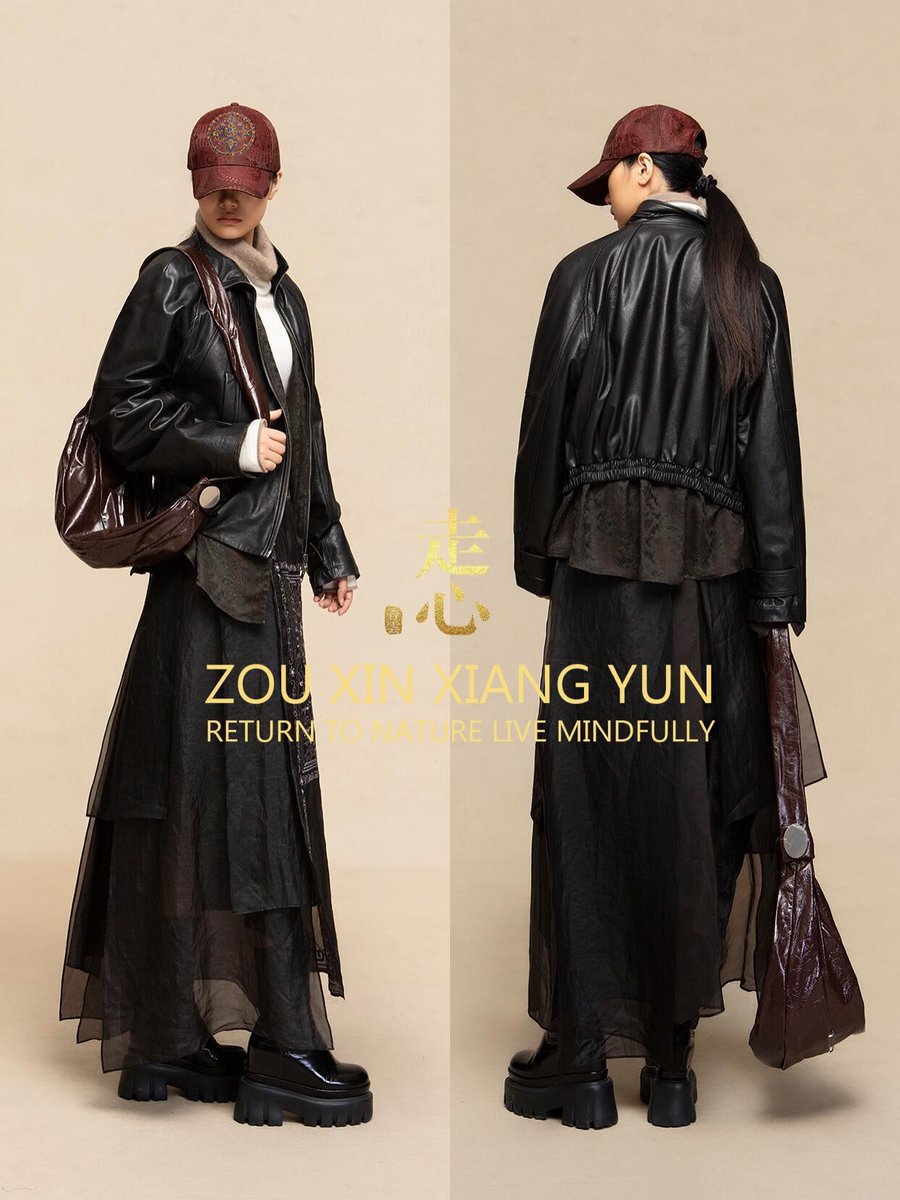 MagaliVienneau's tweet photo. Ancient mud-dyed silk meets the raw edge of urban leather. Step into Zouxin Silk’s avant-garde capsule, where Xiangyunsha meets cyberpunk streetwear. A bold fusion of heritage, sustainability, and modern cultural power. Worldwide shipping available. https://t.co/6vru3SLJ0B