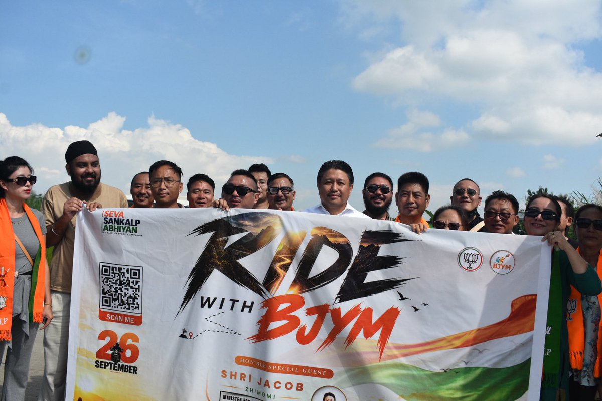 jacob_zhimomi's tweet photo. @anilkantony @V_Khekatoawomi @BJP4India @BJP4Nagaland @BJYM @BJYM4NAGALAND A few more glimpses from today’s hot wheels event. 
#RideWithBJYM #SevaJyotiYatra #SevaSankapAbhiyan2026 #Nagaland https://t.co/WOSy92jRt1