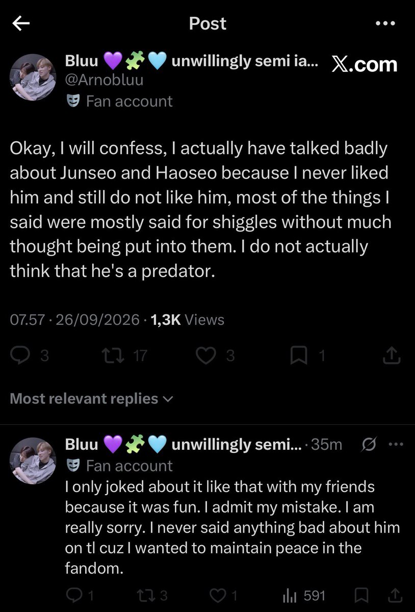 junseoyuri's tweet photo. can’t qrt cause they’ve blocked me but claiming u want peace in the fandom and then spending your time talking shit about the members and your fellow fans…2+2=5 https://t.co/jszLVMzdsK