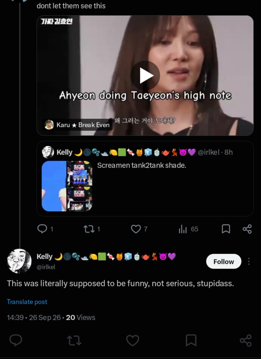 dustvsky's tweet photo. holy copium bitch just say she cant sing lmao https://t.co/BqbJzINhvR