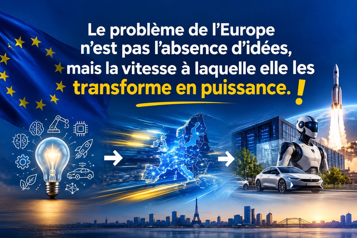 TousVigilants's tweet photo. Le problème de l’Europe n’est pas l’absence d’idées mais la vitesse à laquelle elle les transforme en puissance❗️ 
Non❓
#Innovation #Technologie #IA #SouverainetéTechnologique #Industrie #Robotique #Espace #Mobilité #AutonomieTechnologique #Compétitivité #Futur #EuropeTech 🚀🇪🇺 https://t.co/TBWjAHvHD2