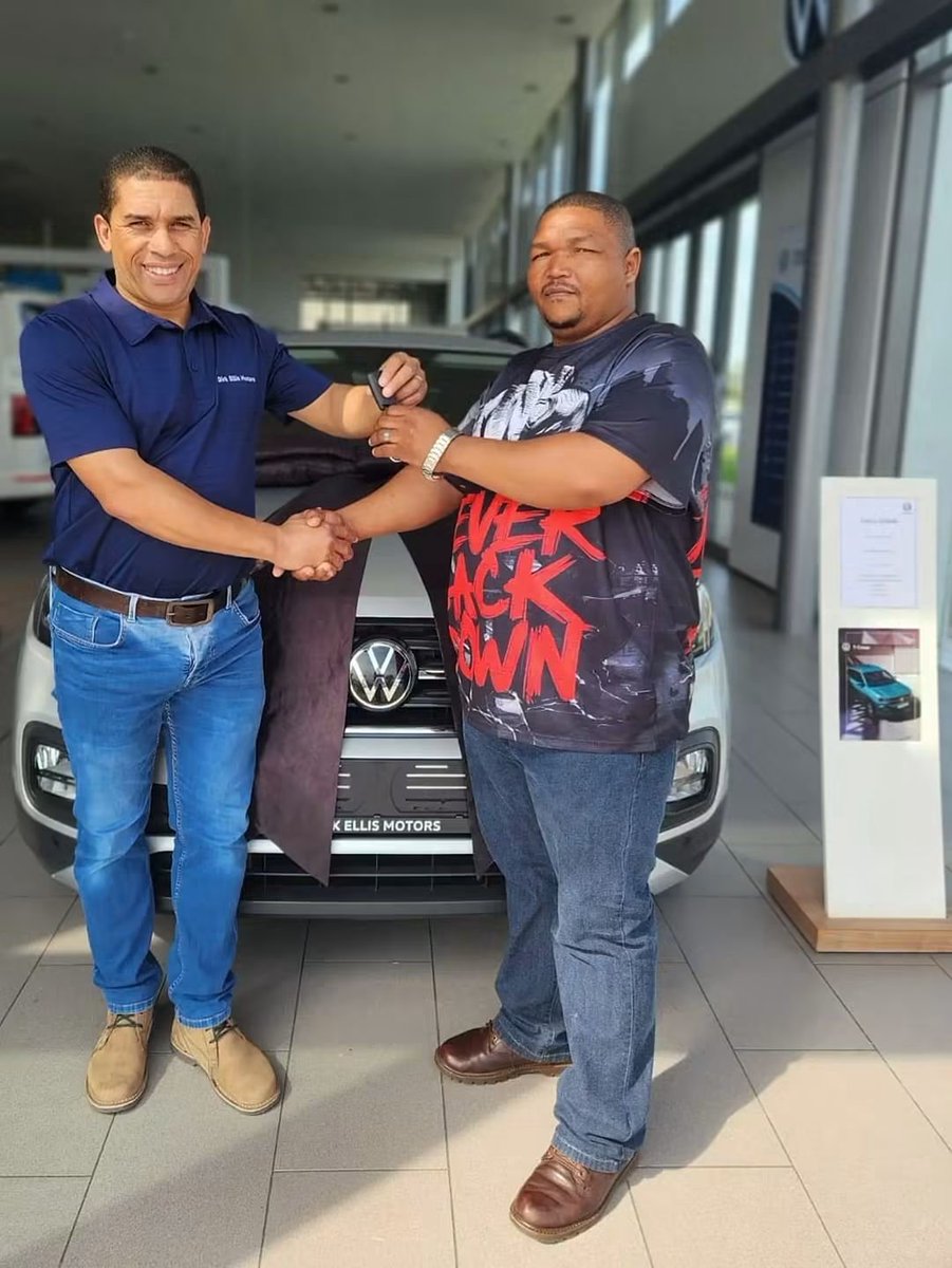DirkEllisVW's tweet photo. Congratulations Mr Grootboom on the purchase of your #Volkswagen T-Cross! Here’s to the road trips, the quick trips, the spontaneous trips and all the #VW memories in between.

Proudly handed over by Eljourin Augustus.

Safe travels and happy driving! https://t.co/FmEBNDpxKC