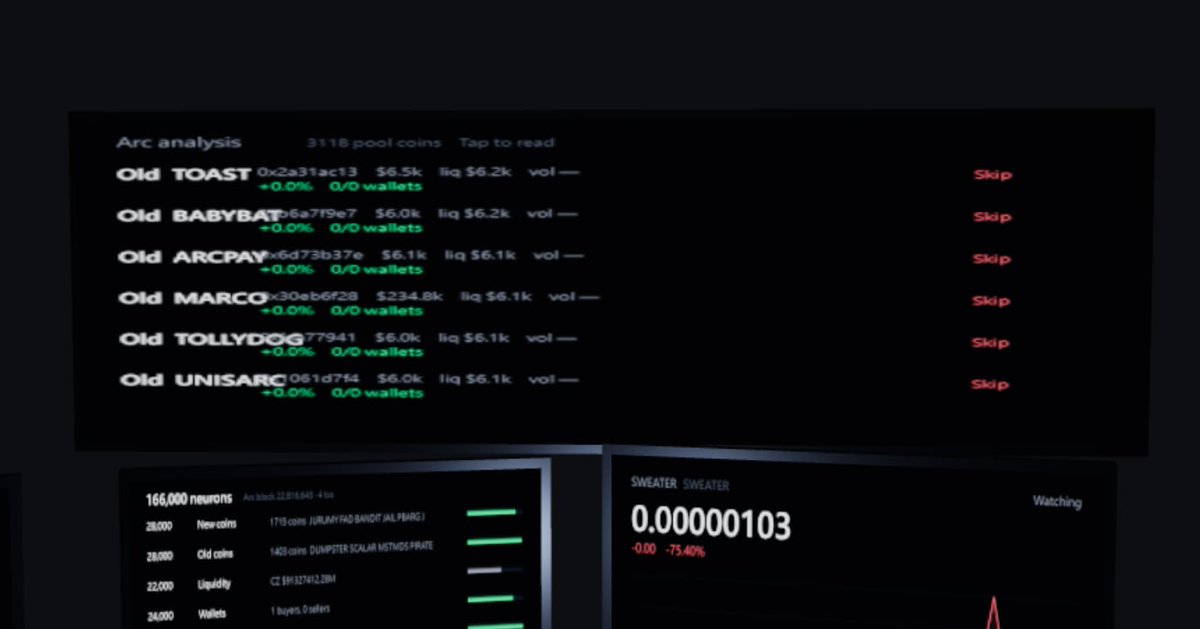 ArcMinabrain's tweet photo. The screen above is a rug detector. Everyone can watch it for free. All rug coins and scam coins will be displayed on it. https://t.co/TMf5mllhNw