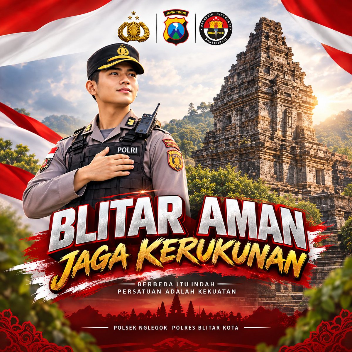 PNglegok's tweet photo. Tetap jaga kerukunan. Jangan mudah terprovokasi. Mari ciptakan Blitar yang aman dan nyaman. https://t.co/yDMupttMjs