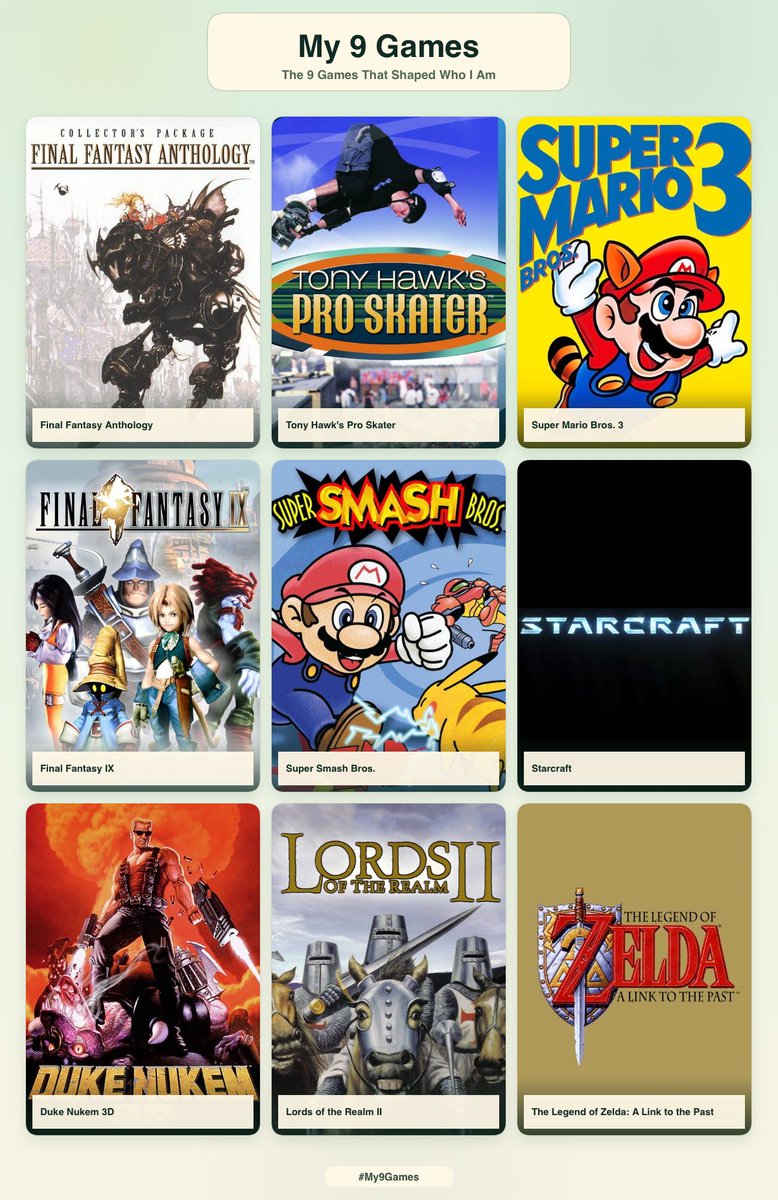RetroBackpack's tweet photo. 9 games that shaped me https://t.co/FnJUfjtHY9