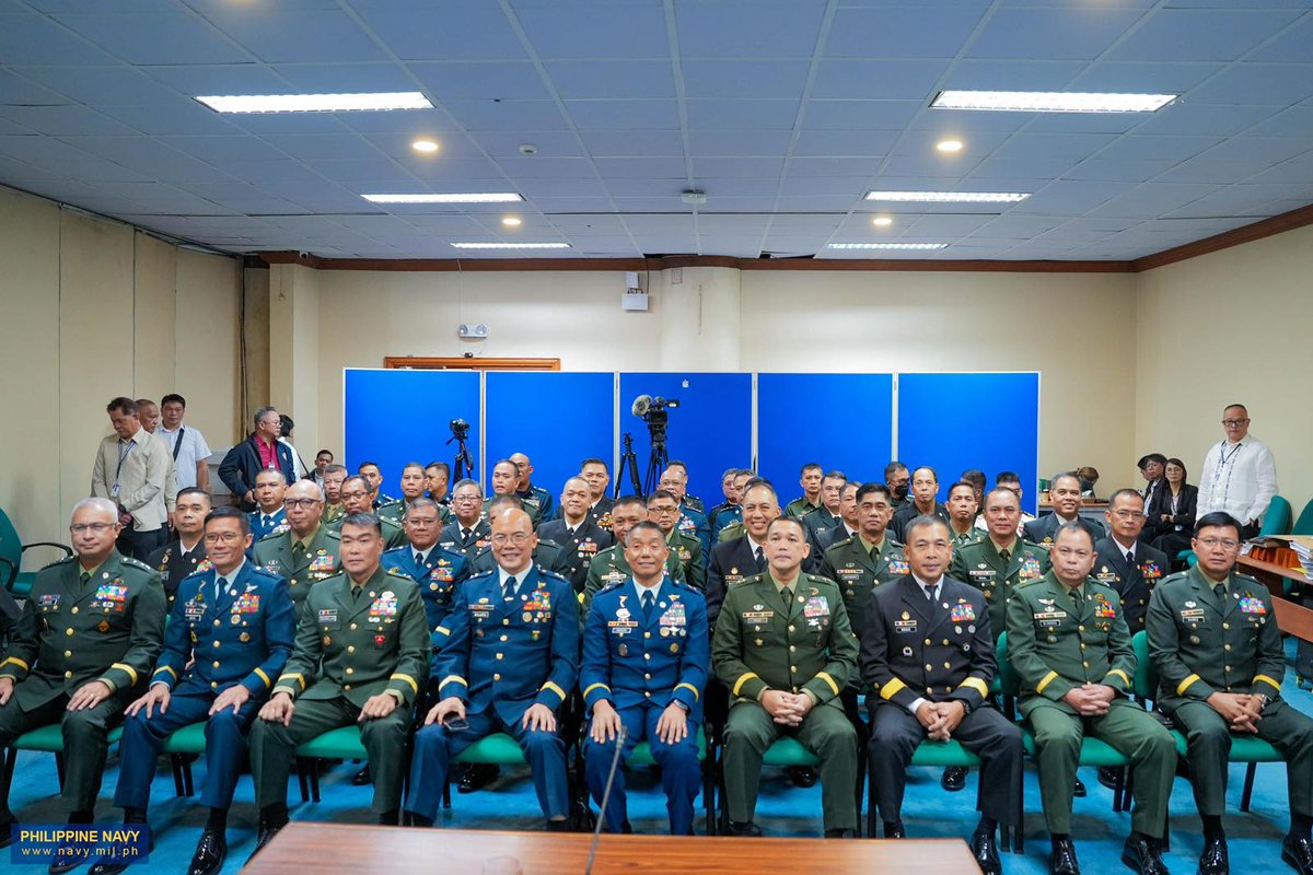 Philippine_Navy's tweet photo. IN PHOTOS | CA bestows confirmation on 10 #PHNavy Officers in Senate Session
The Commission on Appointments (CA) approved the ad interim appointments of ten (10) Philippine Navy and Marine Senior Officers during a session on September 25, 2026, at the Senate of the Philippines Building, Pasay City.
Leading the Philippine Navy appointees were Commodore Raul A Regis PN, Commander, Philippine Fleet; Commodore Nerelito P Martinez PN, Commander, Air Warfare Force; Commodore Ryan L Bakabak PN, Chief of Staff, Philippine Fleet; Commodore Oliver B Reforba PN, Commander, Littoral Combat Force, Philippine Fleet; and Commodore Santiago P Pacis Jr, Deputy Commander, Sea Systems Command.
The CA panel also confirmed the ad interim appointments of the following PN senior officers:
1. Captain Archibald Dino C Delfin PN(MNSA) - Commander, Logistics Support Command, AFP
2. Colonel Joel M Lazo PN(M)(GSC) - Commander, CSB, Philippine Marine Corps
3. Captain Sherwin E Respeto PN(GSC) - Assistant Chief of Staff for Operations, N3, Philippine Navy
4. Colonel Bladimer B Caluya PN(M)(GSC) - Chief of Staff, JSC, AFP
5. Captain Michael G Barrion PN(GSC) - AFP Assistant Deputy Chief of Staff for Financial Management, AJ10
Prior to their appointments, the officers paid a courtesy call on House Speaker Faustino “Bojie” Dy III and other CA officials at the Batasang Pambansa Complex in Quezon City on September 23.
The confirmation underscores the Philippine Navy’s steadfast commitment to strong and capable leadership, with these Senior Officers bringing the experience and professionalism needed to lead with integrity and support the advancement of the Navy’s mission and strategic priorities.
PN @128: Modern and Ready, Strong and Steady — Credible in Mission, Always Mission-Ready
#ProtectingtheSeasSecuringOurFuture
#ModernMultiDomainSelfReliantCrediblePartner
#PN128AlwaysMissionReady
#OneAFPOnePhilippines
#StrongAFPStrongPhilippines
#MatatagNaSandigan
#AFP90