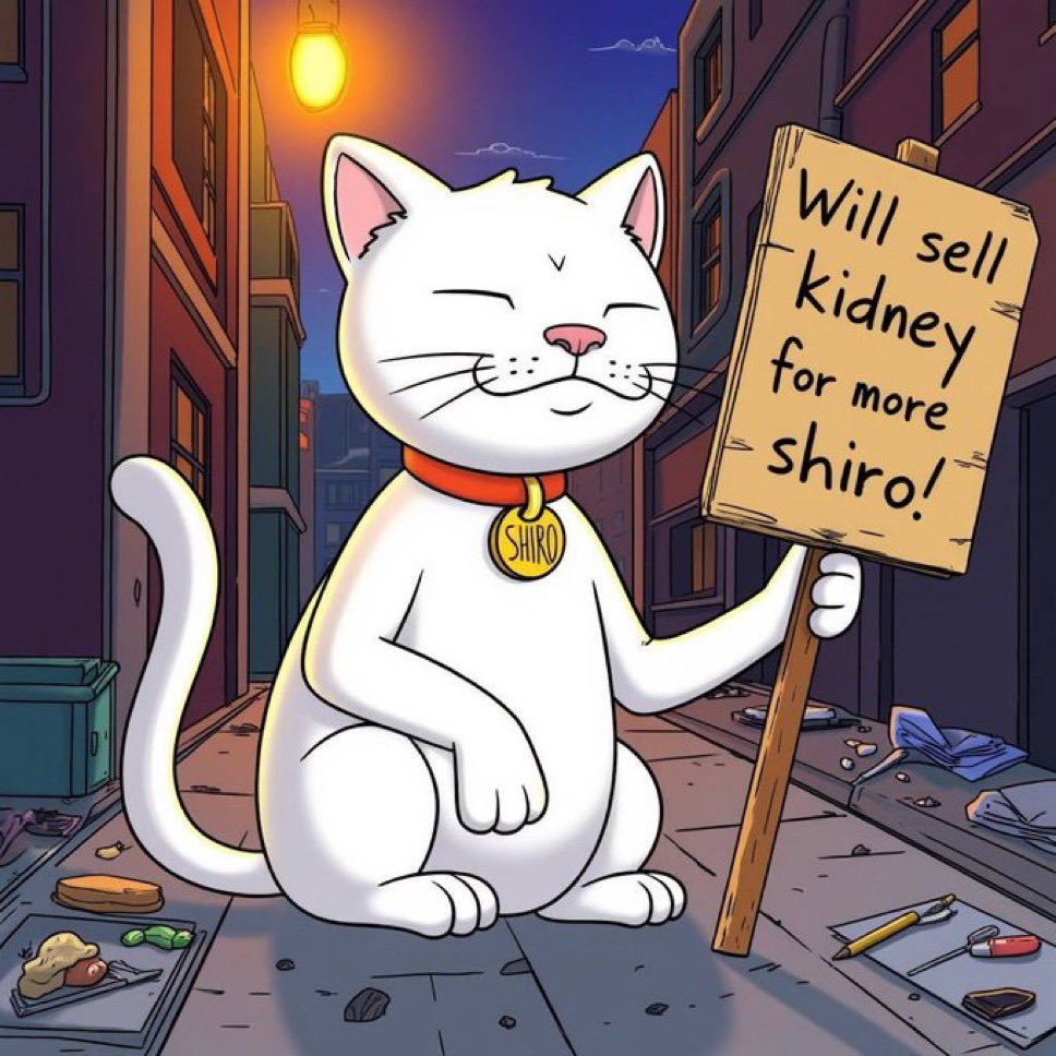 defivanessar's tweet photo. @wallstreetbets That one bro taking profits vs the $SHIRO bro who already sold the kidney and is still holding the sign for more bags. 

Took enough to cover fees… the rest of us are out here trading organs. 🐾 https://t.co/yEMW0kEP5i