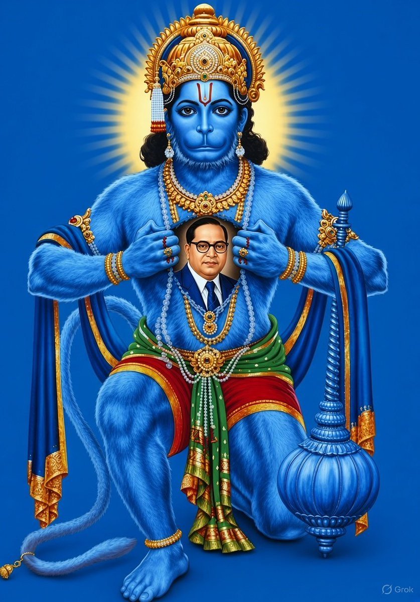 shinu2ie_'s tweet photo. @TyrantOppressor Dalit mata is nothing in front of dalit hanuman devta , he is the one who read annihilation of caste and now he will destroy each and every castist mf who will try to harm dalits 🙏 https://t.co/W82Bahzc2p