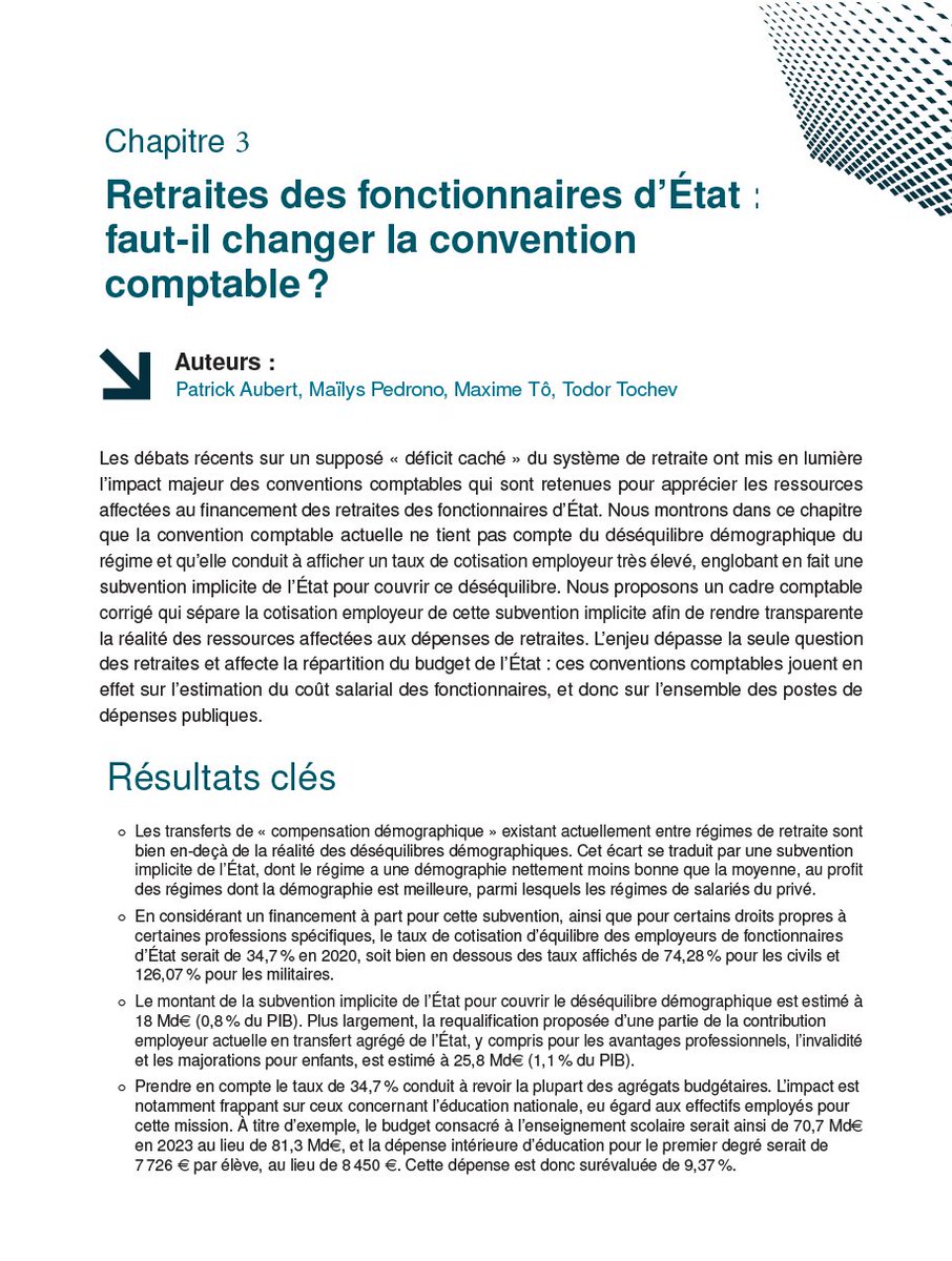 StephaneVojetta's tweet photo. 🚨 La prise de conscience accélère

En quelques semaines, trois nouvelles analyses essentielles ont été publiées sur le système des retraites des fonctionnaires de l'État. 

La @Courdescomptes, le Conseil d'Analyse Économique (@CAEinfo) et le Rapporteur Général @C_deCourson font suite au rapport de l'Institut des Politiques Publiques (@IPPinfo) en 2025, et révèlent des chiffres et des faits que nous - citoyens, médias, parlementaires, décideurs politiques, etc - ne pouvons plus ignorer.

Le consensus chez ces experts est désormais évident : il faut modifier le système comptable actuel qui est incapable de montrer la part réelle des retraites (publiques mais aussi privées) dans le déficit budgétaire de la Nation, et dans la dette publique actuelle et future que les actifs et leurs enfants devront rembourser. 

Dans les prochains jours j'expliquerai ici ce que ces documents révèlent, et les enjeux de ces révélations à l'approche des débats budgétaires et de l'élection présidentielle.