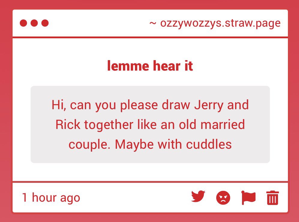 ozzmanian's tweet photo. "Hi, can you please draw Jerry and Rick together like an old married couple. Maybe with cuddles" -> sure man https://t.co/LyNFiawZVA