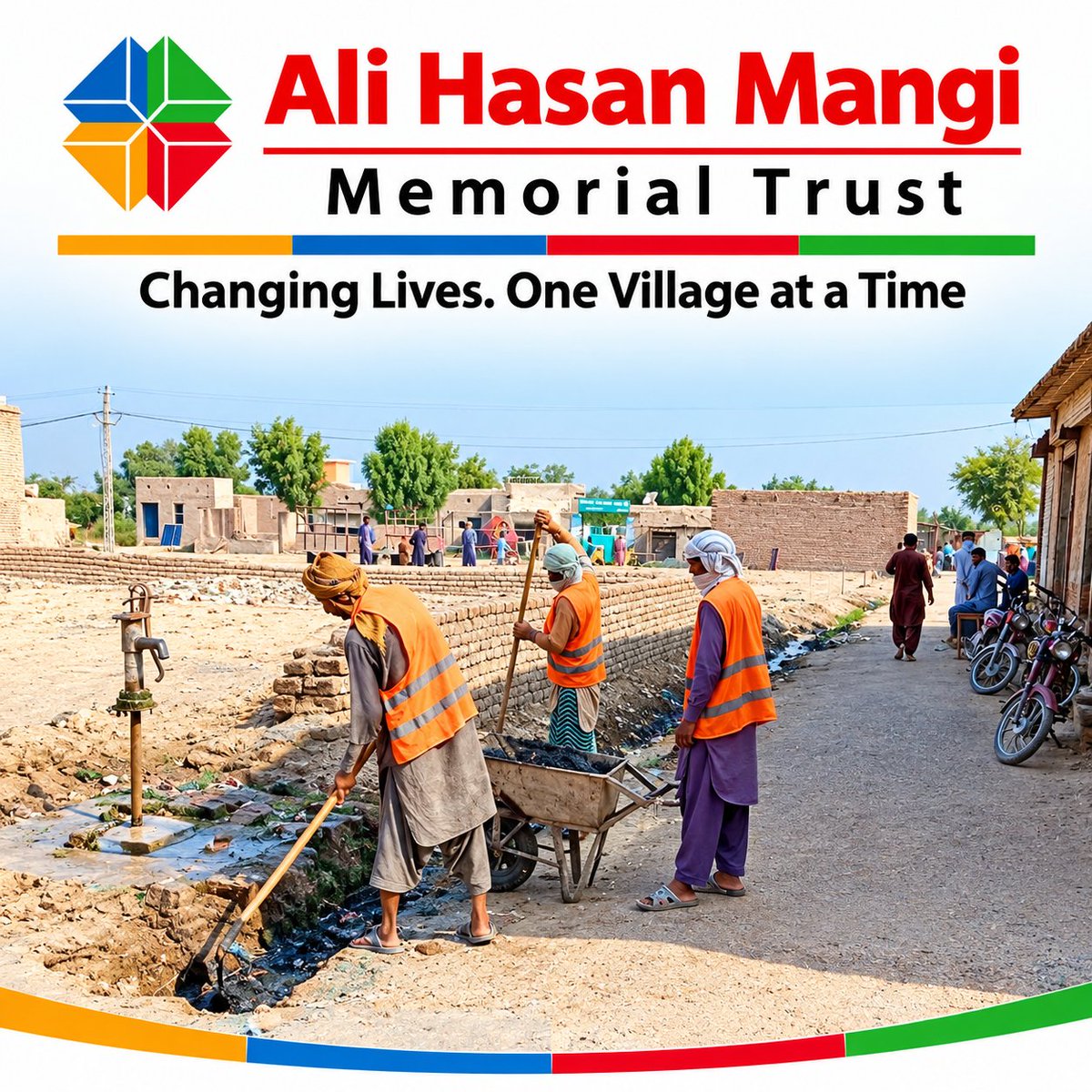 AHMMTrust's tweet photo. Keeping villages clean means protecting lives. 
Our aim is to improve village sanitation by keeping streets clean, ensuring dirty water flows through proper drains, and reducing stagnant water and waste.
A cleaner village means healthier families, safer roads,and fewer diseases https://t.co/Ui89keKQ2m