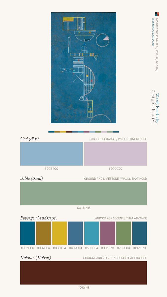 MeditateColor's tweet photo. Wassily Kandinsky, Flowing (Coulant), likely 1931. https://t.co/fNiluVg0dO