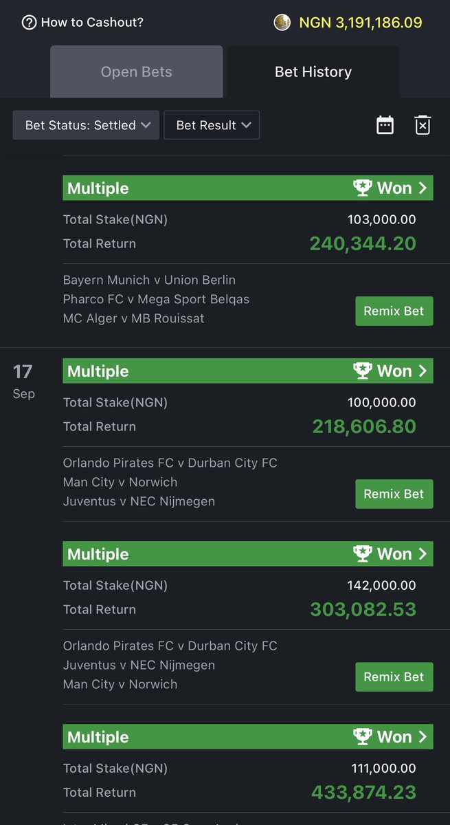 HolyOdds's tweet photo. How 900k was converted to 3.2m in just 12 days of betting trade ✅🔥 https://t.co/kRUHt6Qv4u