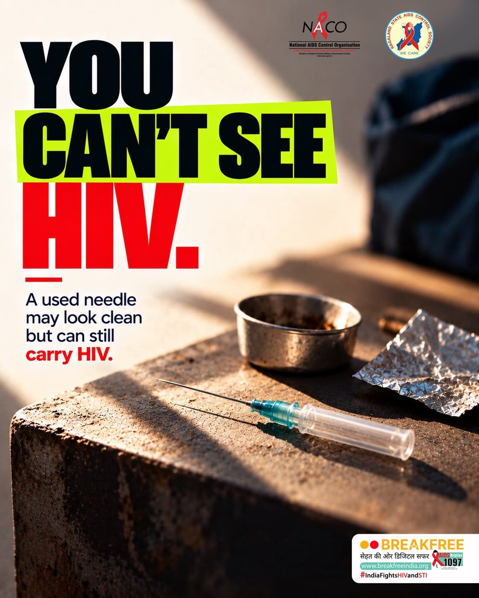 Nagaland_SACS's tweet photo. You can’t always tell what a moment carries.
Know the risks. Make safer choices. Protect yourself and others.
☎️ 1097 | 🌐 https://t.co/sCqEILfLgq
#IntensifiedIECCampaign3 #IndiaFightsHIVandSTI #HIVPrevention #DrugAwareness #KnowTheRisks https://t.co/Tt8R8r8D37