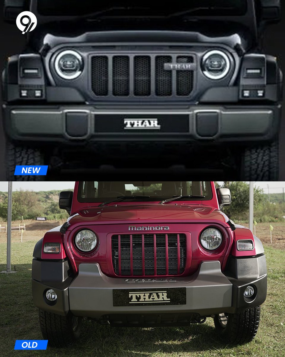 91wheels's tweet photo. Mahindra Thar: Then vs Now. 👀
A side-by-side look at how the Thar has evolved, from its design and stance to the details that set the new version apart.
#MahindraThar #TharOG #TharOldVsNew #SUV #Thar https://t.co/owNYXJFwXc