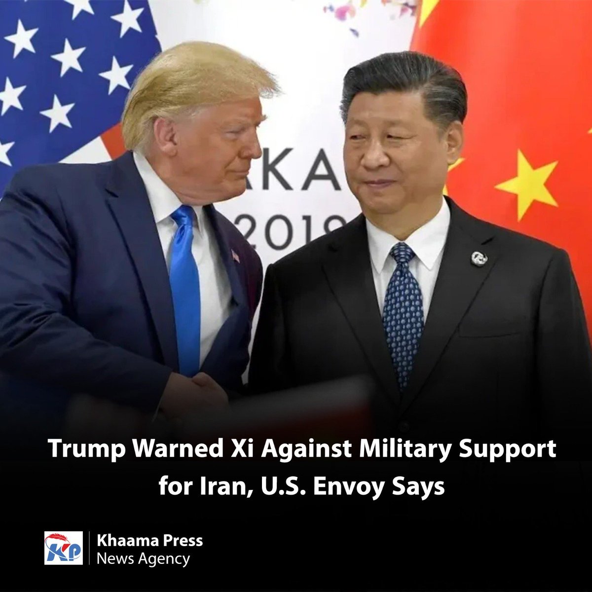 khaama's tweet photo. U.S. President Donald Trump warned Chinese President Xi Jinping against providing any military or intelligence support to Iran during their recent talks.

https://t.co/sWVOnKwWUr https://t.co/8NxmVOFfGG