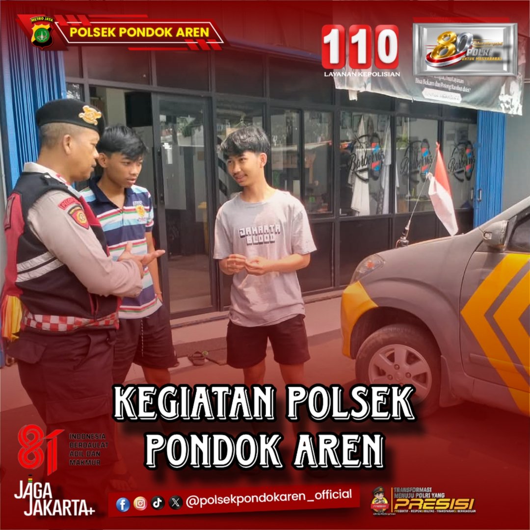 Aren_Sector's tweet photo. Personil Sabhara Polsek berbincang bersama remaja dalam rangka mengedukasi kenakalan remaja yang marak akhir-akhir ini.

Jauhi Narkoba, Tawuran dan Kegiatan Negatif.

#PolsekPondokAren 
#LayananPolisi110 2 https://t.co/LVnt8sRmKf