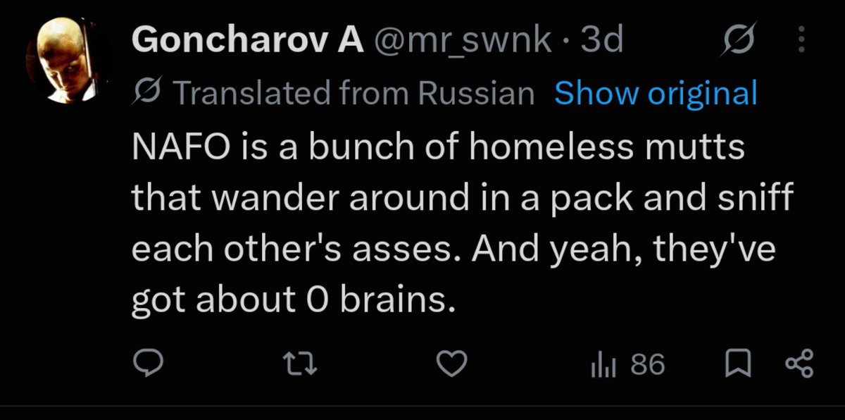 LXSummer1's tweet photo. This NAFO scum... 🥲🤣 https://t.co/75z6u345fq
