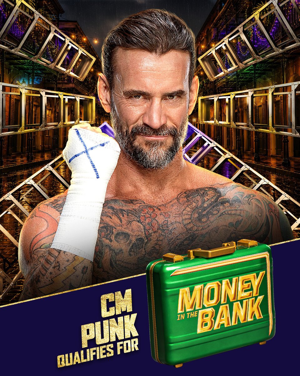 FalseFinishHQ's tweet photo. CM Punk has qualified for the Men’s Money in the Bank Ladder Match #SmackDown https://t.co/kMMIsOfKWN