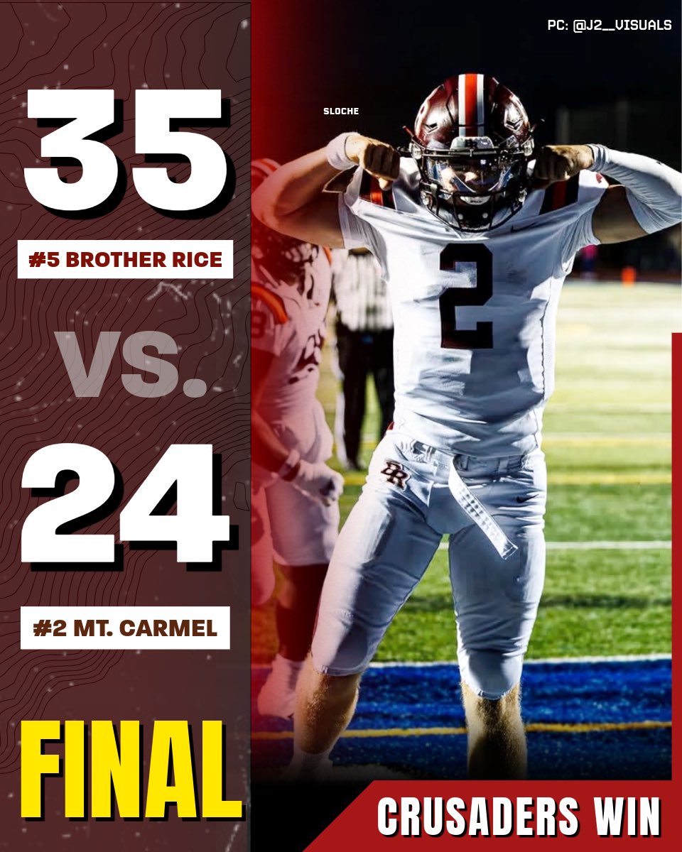 sloche_o's tweet photo. DOWN GOES NO. 2 MOUNT CARMEL. 🤯🚨

BR’s freshman QB Sam Holcomb finished with FOUR TDS. 🔥 https://t.co/G8Ut2hnmrN