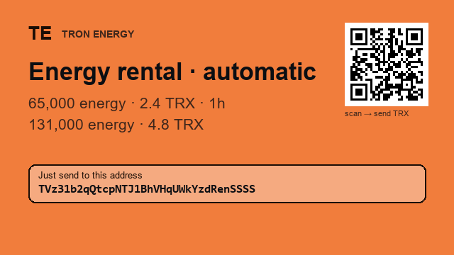CATHARINEDx20v's tweet photo. Energy rental with a single wallet address. ⌛
65,000 energy · 2.4 TRX · 1h
See profile for the address
#energyvending #TetherGasFee https://t.co/bywDgXw1Pm