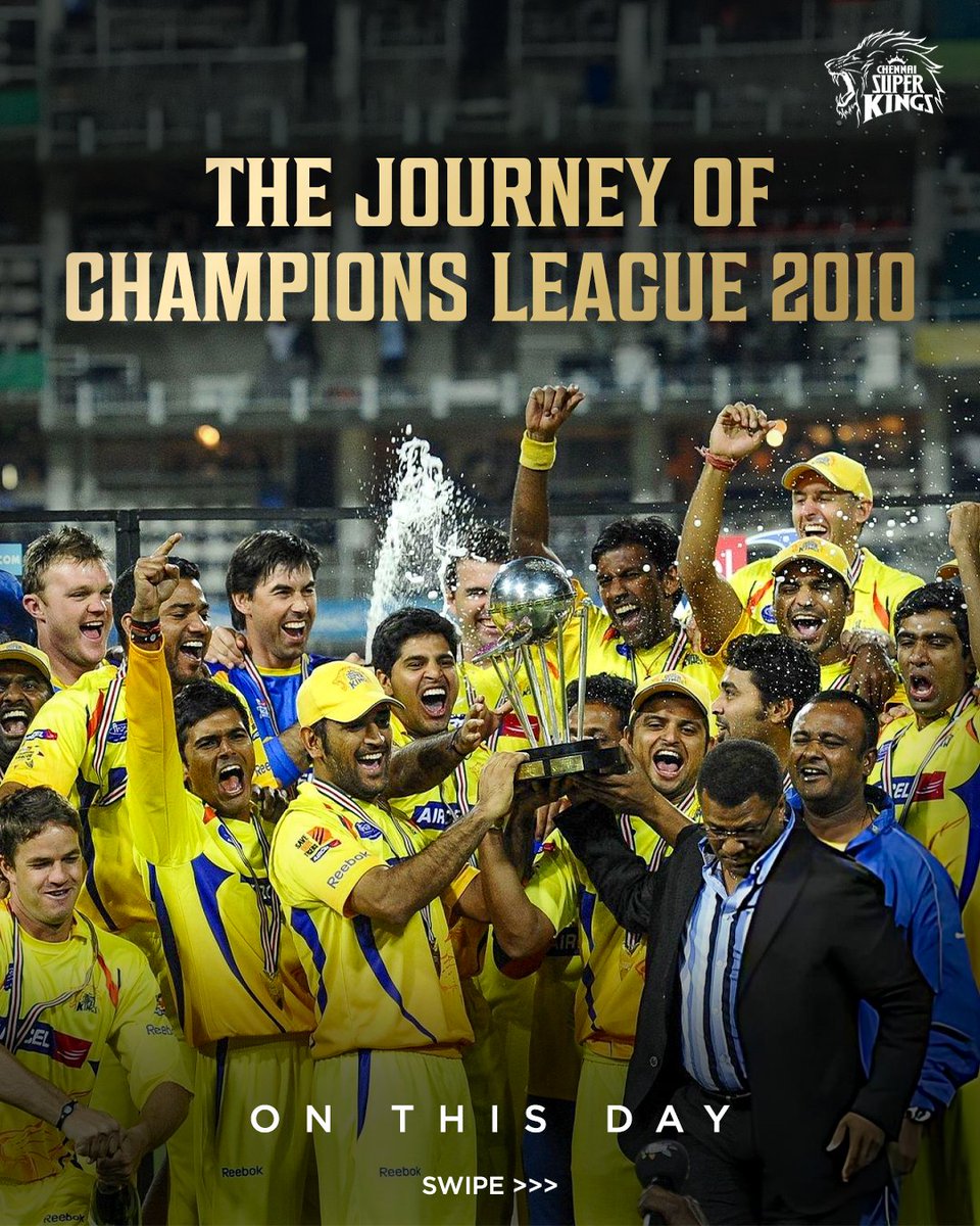ChennaiIPL's tweet photo. Circa 2010! ⏪
Relive the OG Pilot squad becoming the Champions of Champions! 🦁🏆

A Thread 🧵

#WhistlePodu https://t.co/UhhgssGVPZ