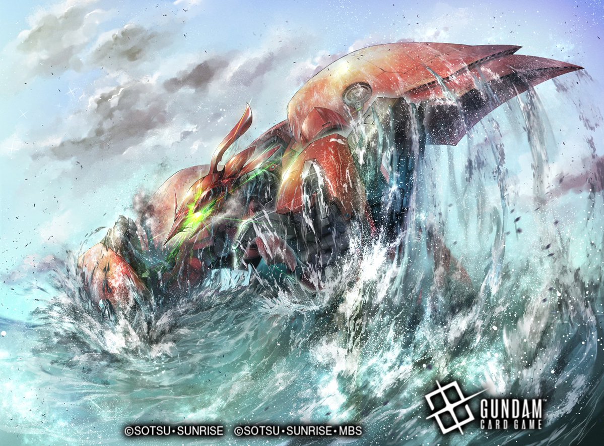 matutoya's tweet photo. ～お告知～ 
本日発売のガンダムカードゲーム スタートデッキ Aquatic Assault [ST11]にて 
ST11-006「LRシャンブロ」描かせて頂きました！！！！
ほんとは超デカい絵でした！！！
CMにも映してもらえてうれしい！！！！ 
何卒宜しくお願い致します～～～ 
 #ガンダムカード #GCG https://t.co/OjdUmNl7LV