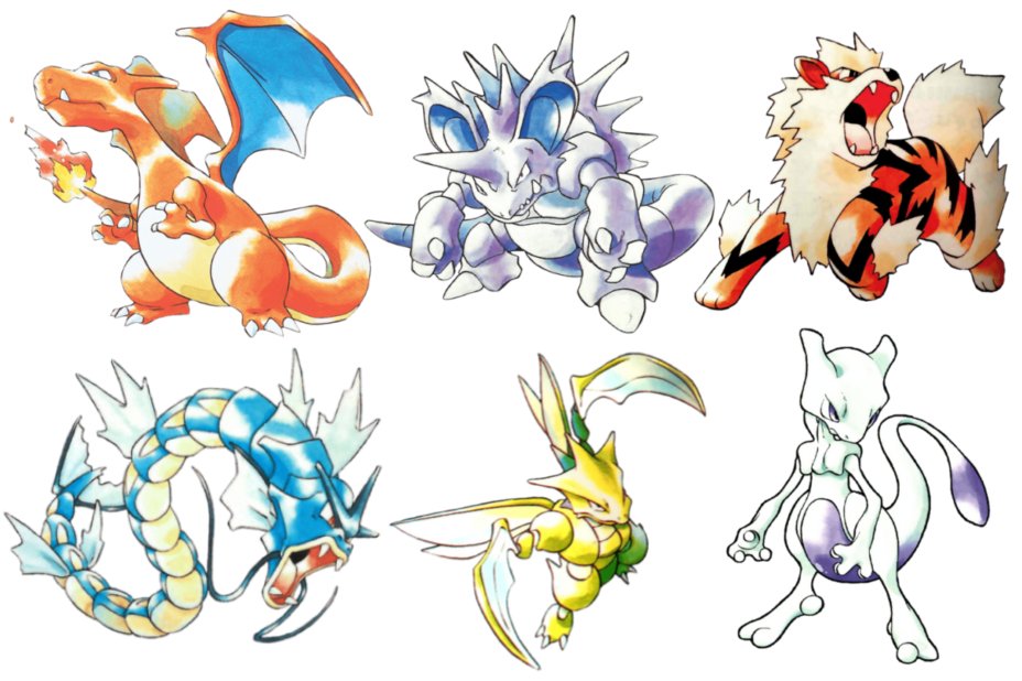 pokekirakira's tweet photo. 個人的にかっこいいと思う初代ポケモン6匹、これ https://t.co/ktnKR27re8