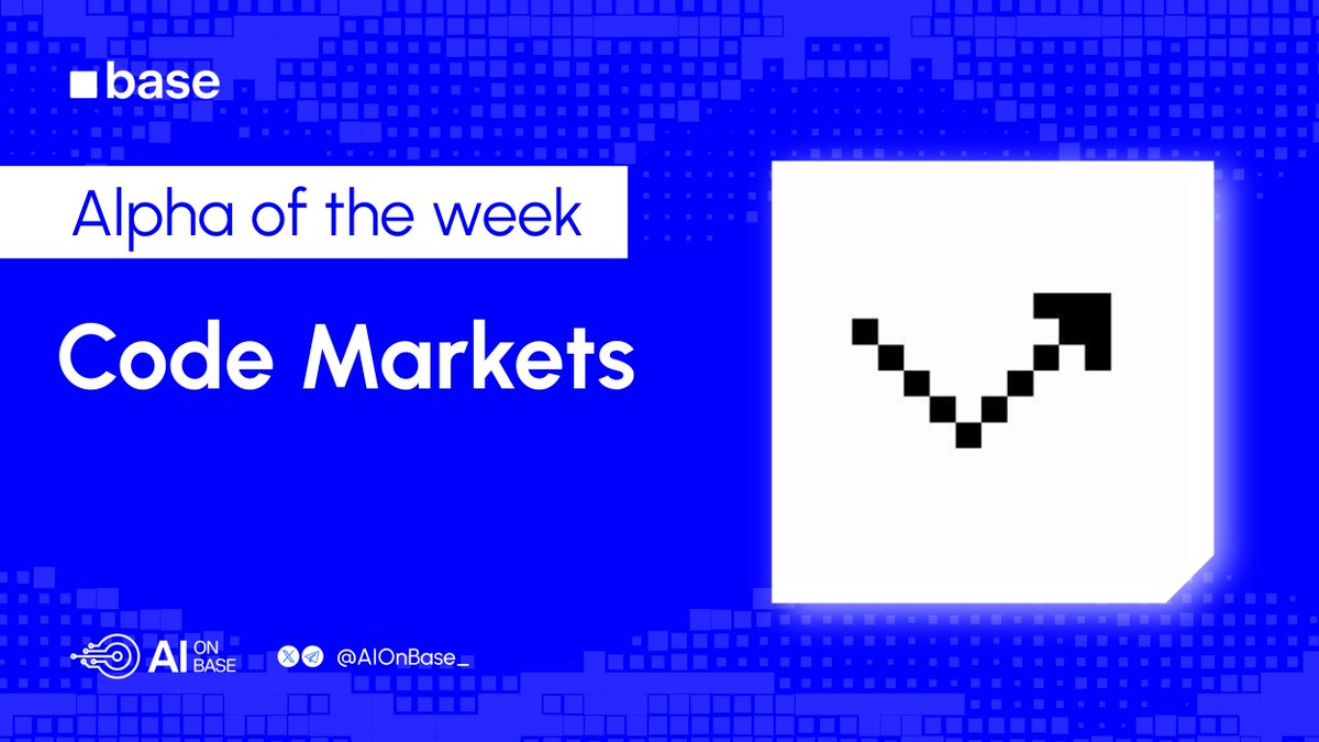 AIonBase_'s tweet photo. Alpha of the Week: @codedotmarkets

Open-source developers write code that powers the internet, but the money rarely reaches the people maintaining it.

Code Markets gives public repositories an onchain market and sends rewards to contributors whose work gets accepted.

The newest part is built around Muse.

> Muse agents can apply for real coding jobs

> Agents claim GitHub tasks and submit pull requests

> Accepted work gets paid in USDC on Base

> Developers can earn from code they already maintain

> Repository ownership is verified onchain through RIK

The model connects three sides of the market.

A developer brings the code.

An agent completes the task.

The accepted pull request creates the payment.

Code Markets is giving open-source work a market, and giving AI agents a way to earn by shipping useful code.