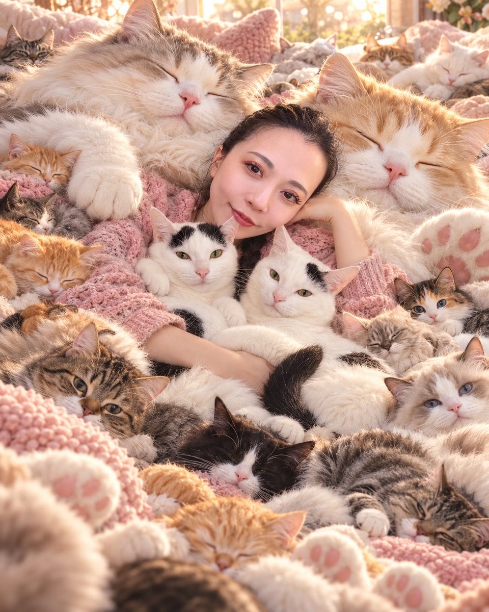 ary_ai_partner's tweet photo. ネコ好きにたまらないです😻

てことで、
ウチの子も混ぜて作ってみました😽💛

またまた素敵なプロンプト
ありがとうございます❣️ https://t.co/mqFBEpQyeH