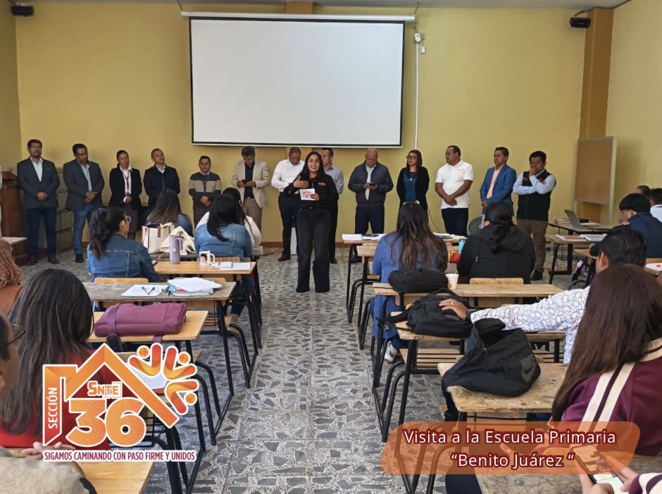 Seccion36Ofic's tweet photo. 🟠 Este viernes en el marco de la sesión del Consejo Técnico Escolar, la Mtra. Mónica Miriam Granillo Velazco, Secretaria General de la Sección 36 del SNTE, acompañada por el Profr. Omar Pereyra Pérez, realizó una visita a la Escuela Primaria Benito Juárez.

#Sección36 https://t.co/0oi6CmGxbt