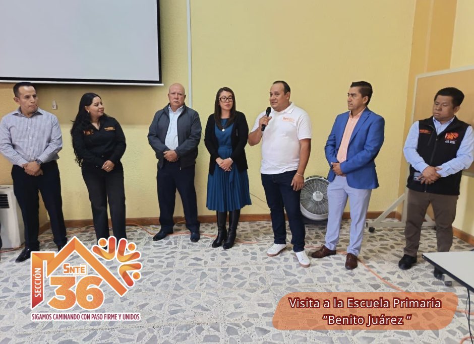 Seccion36Ofic's tweet photo. 🟠 Este viernes en el marco de la sesión del Consejo Técnico Escolar, la Mtra. Mónica Miriam Granillo Velazco, Secretaria General de la Sección 36 del SNTE, acompañada por el Profr. Omar Pereyra Pérez, realizó una visita a la Escuela Primaria Benito Juárez.

#Sección36 https://t.co/0oi6CmGxbt