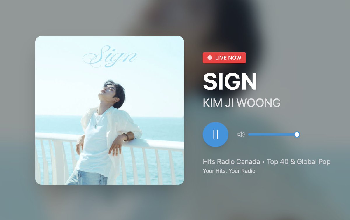 KJWBRAND_'s tweet photo. Thank you Hits Radio Canada @HitsRadioCanada for playing 'SIGN' by Kim Jiwoong today! https://t.co/nlAuiVJhpa