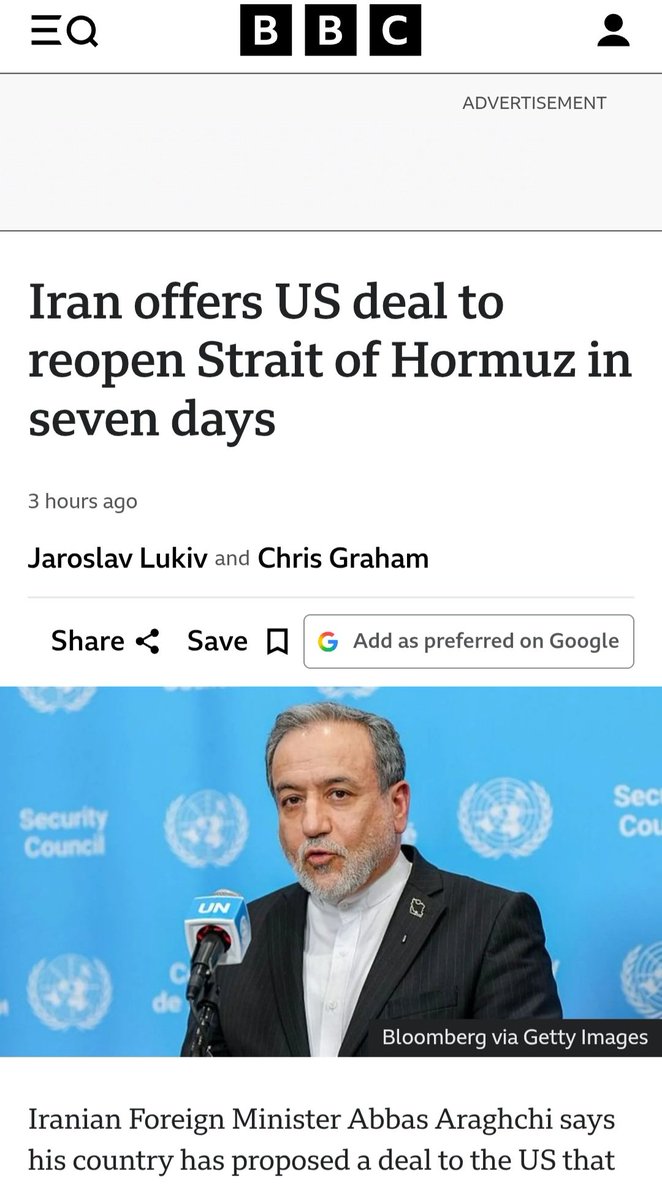desibhai7's tweet photo. President Trump is making big progress as the following statement shows how scared Iran leadership is! They better agree to the deal to open Strait of Hormuz without any pres-set conditions! https://t.co/uxZY2p1EFG