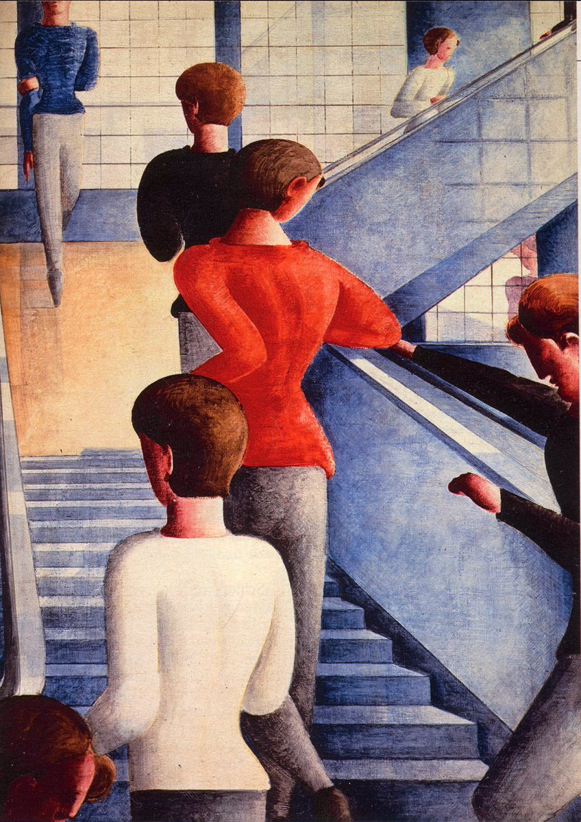 MeditateColor's tweet photo. Oskar Schlemmer, Bauhaus Stairway. 1932. 

Oil on canvas, in the Museum of Modern Art, New York.

With color studies. https://t.co/FWB8I6LMnI